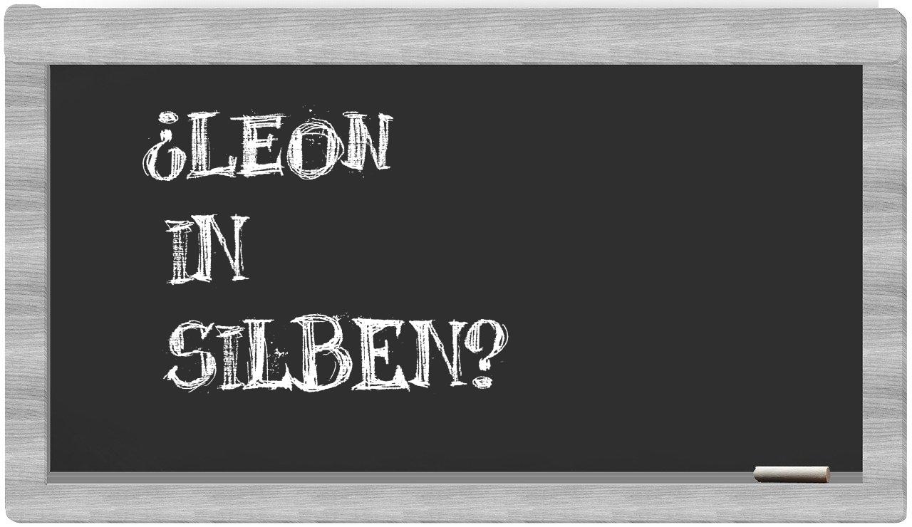 Leon in syllables