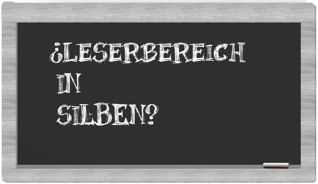 Leserbereich in syllables