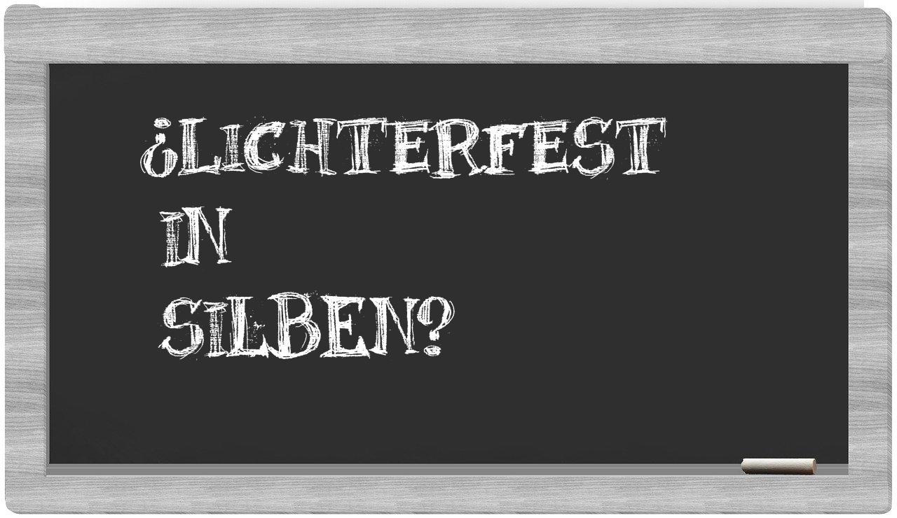 Lichterfest in syllables