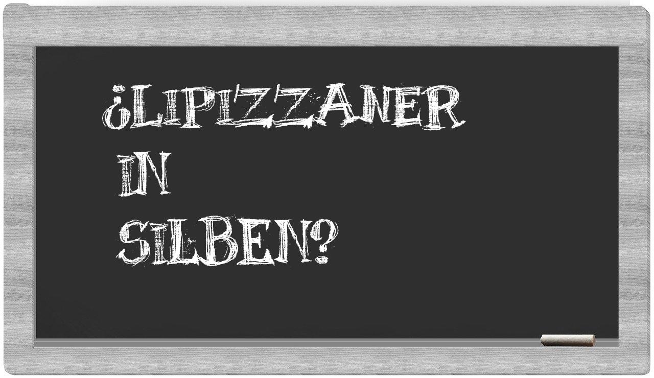 Lipizzaner in syllables