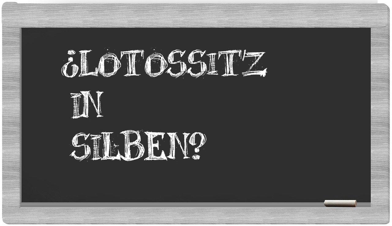 Lotossitz in syllables