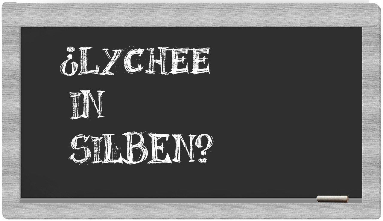 Lychee in syllables