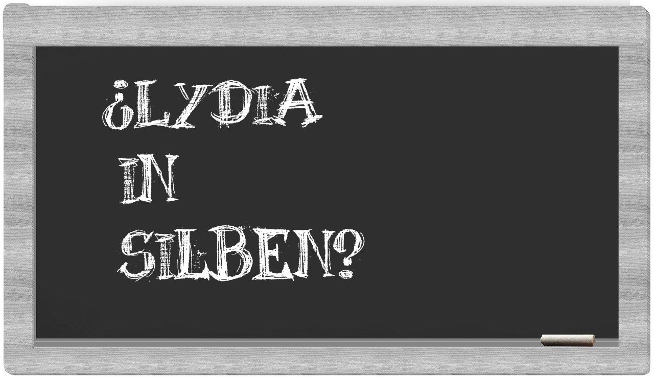 Lydia in syllables