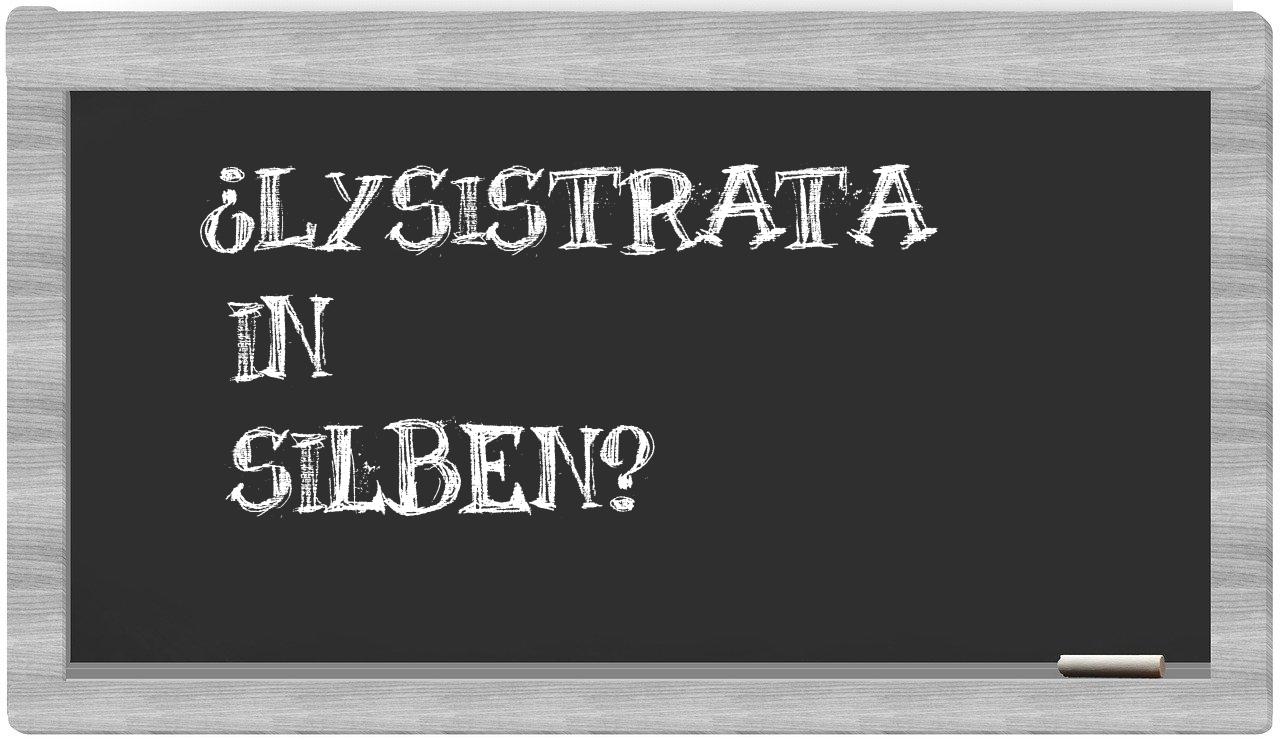 Lysistrata in syllables