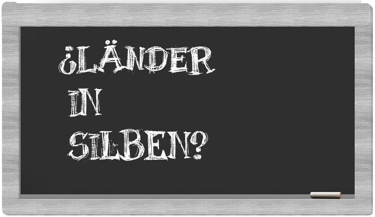 Länder in syllables