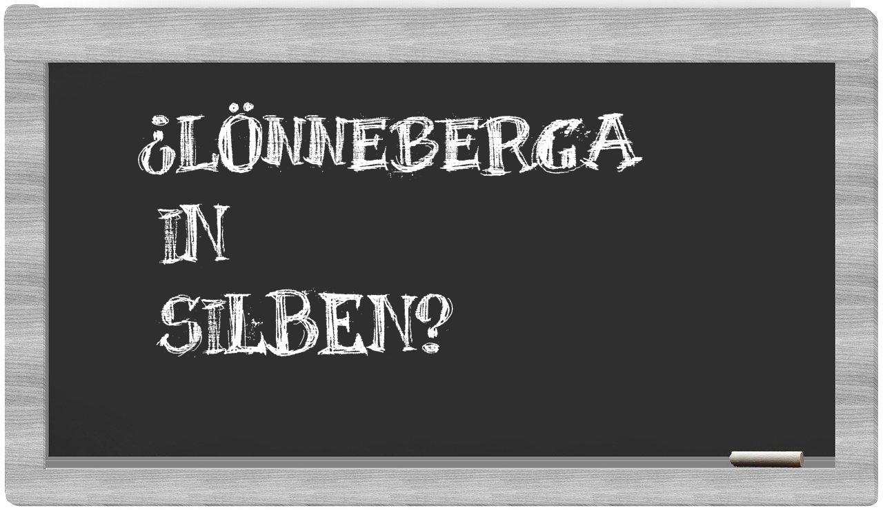 Lönneberga in syllables