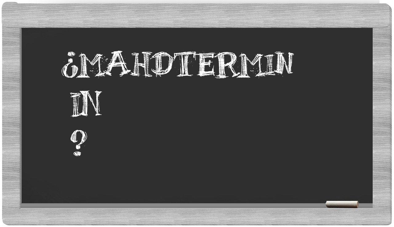¿Mahdtermin en sílabas?