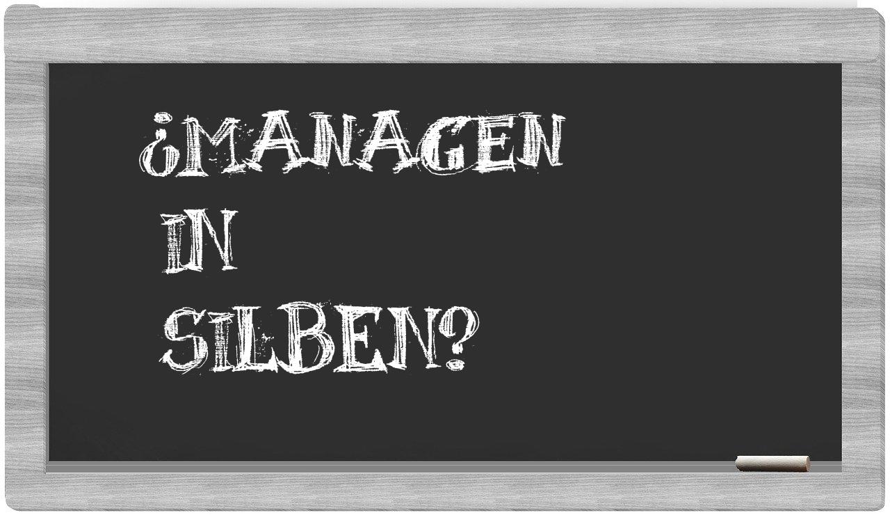 Managen in syllables