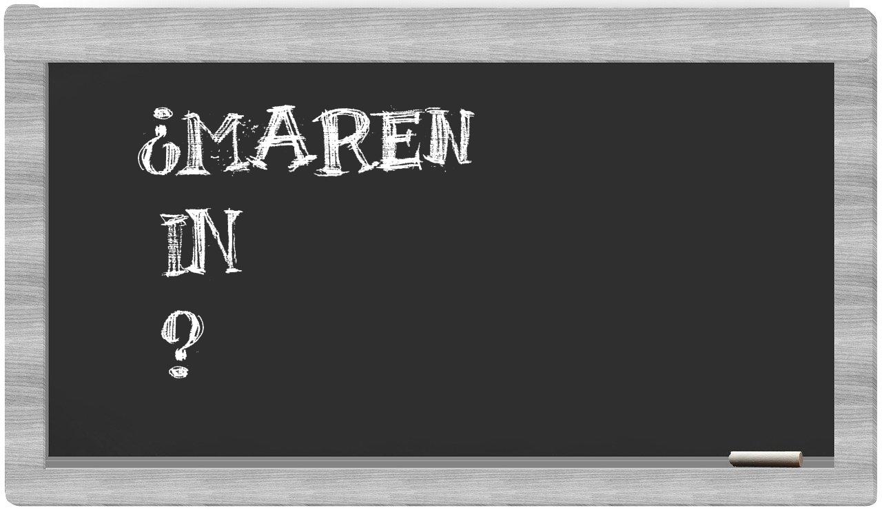 ¿Maren en sílabas?