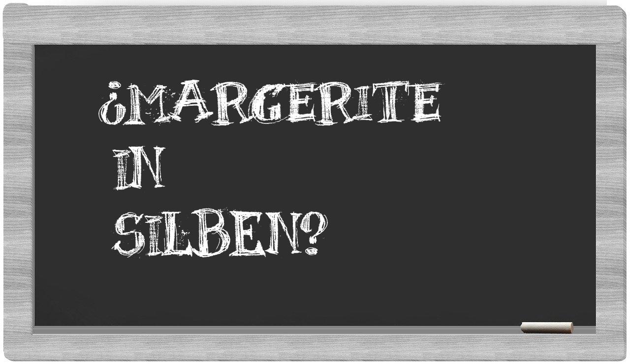 Margerite in syllables