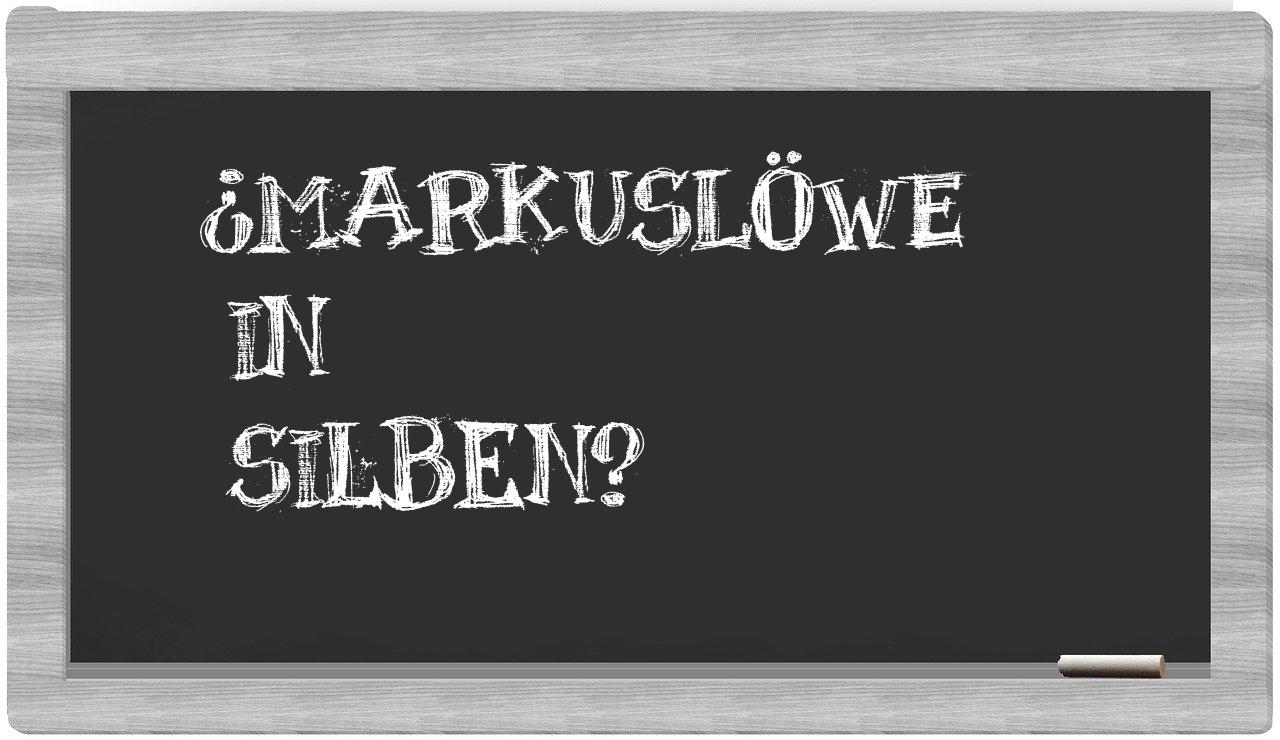 Markuslöwe in syllables