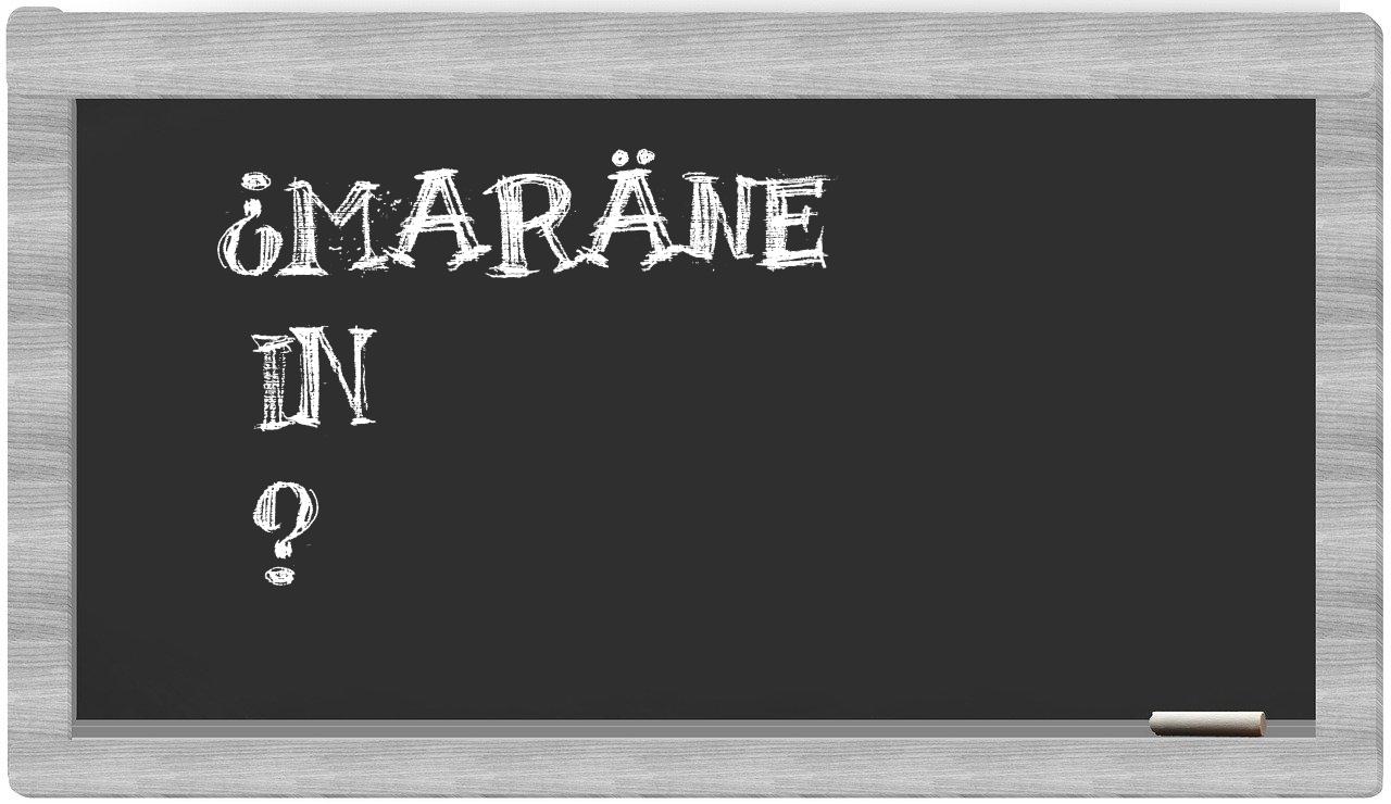 ¿Maräne en sílabas?