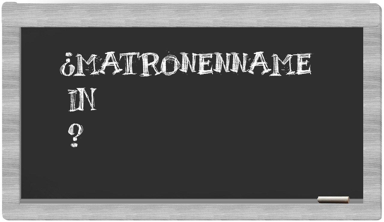 ¿Matronenname en sílabas?