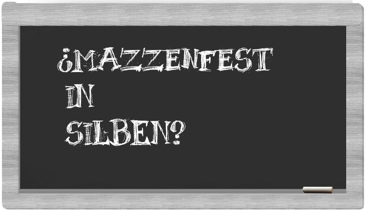 Mazzenfest in syllables