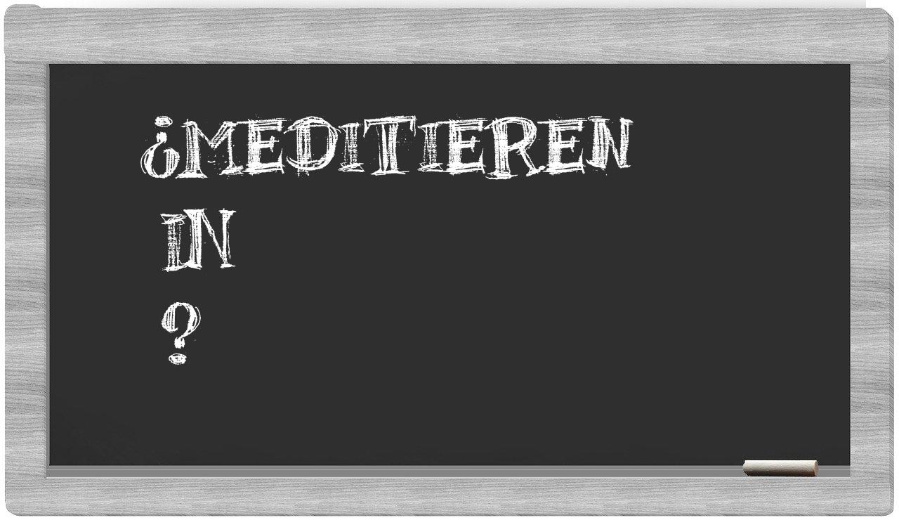¿Meditieren en sílabas?