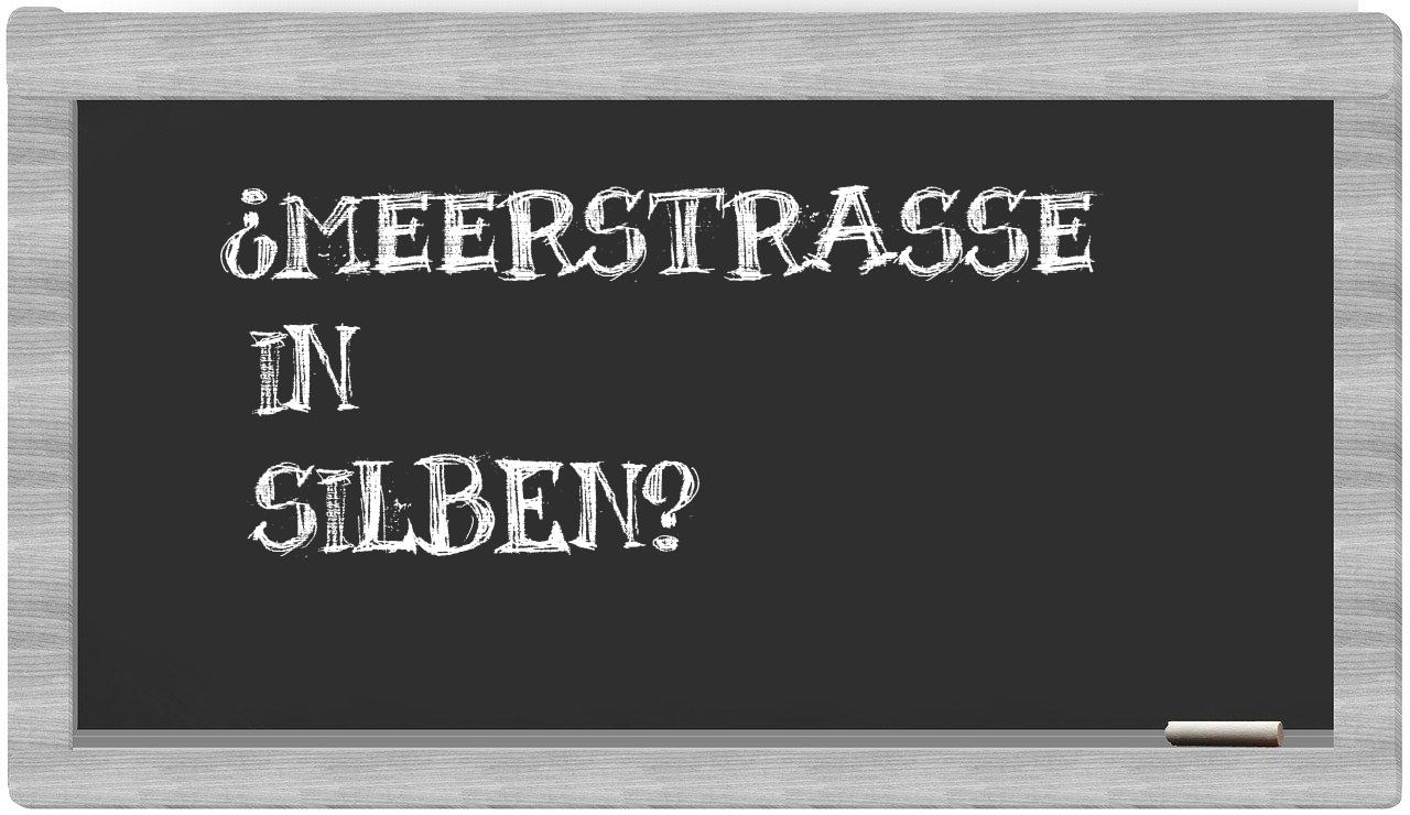 Meerstraße in syllables