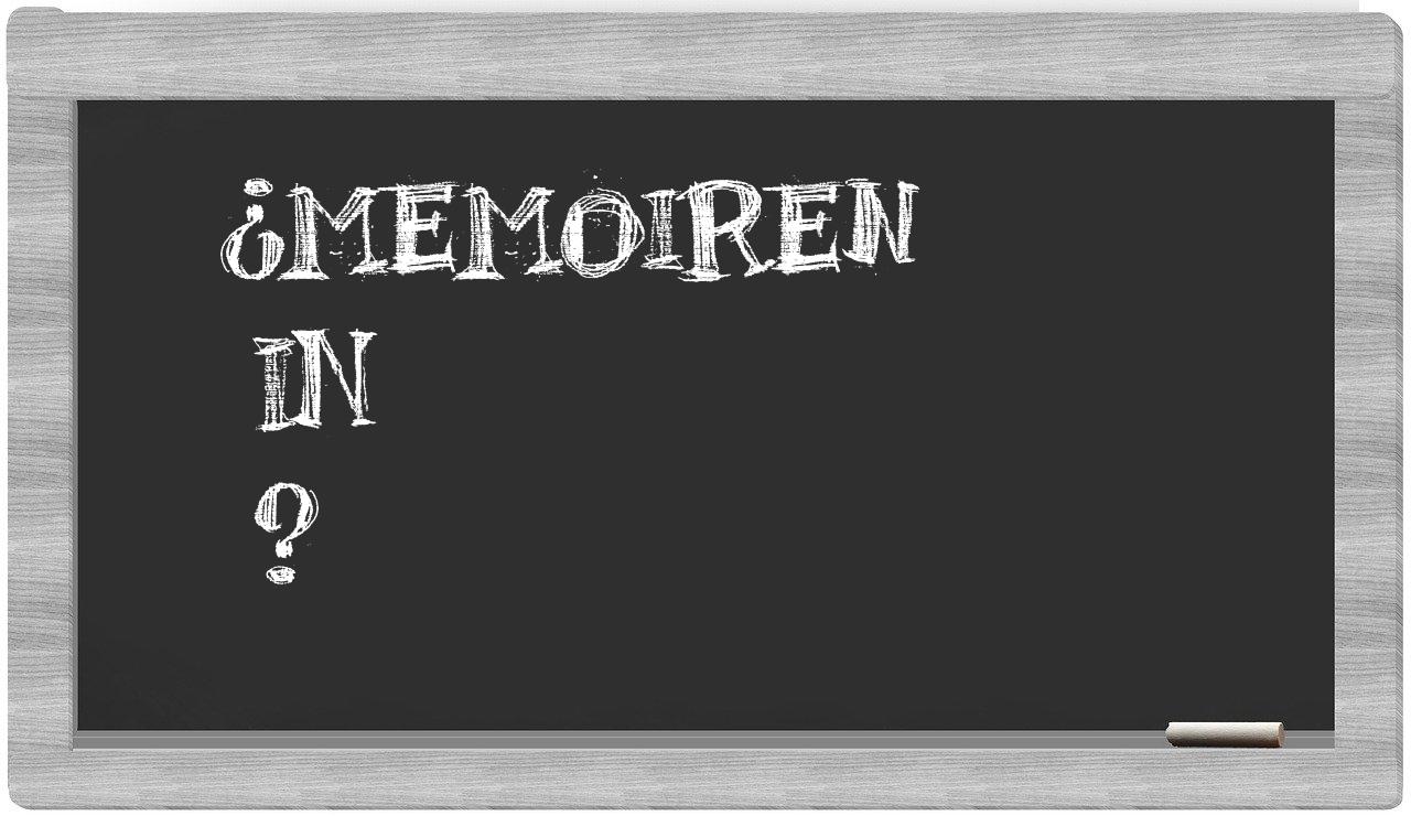 ¿Memoiren en sílabas?