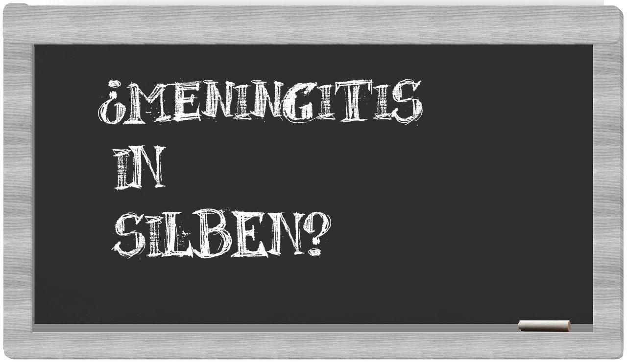 Meningitis in syllables