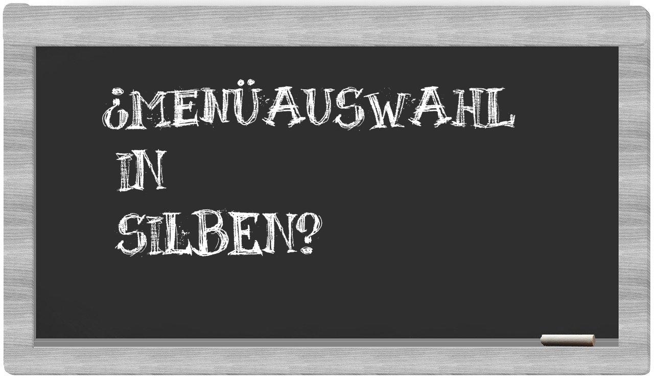 Menüauswahl in syllables
