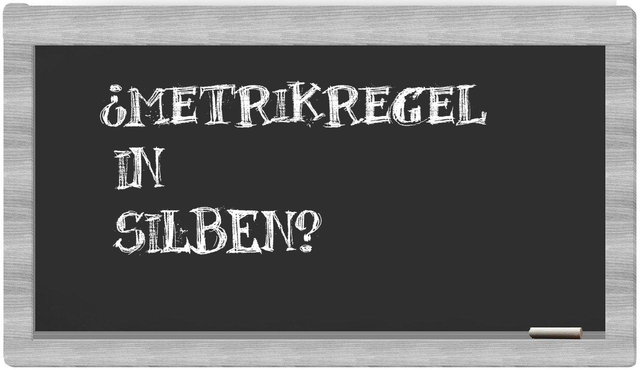 Metrikregel in syllables