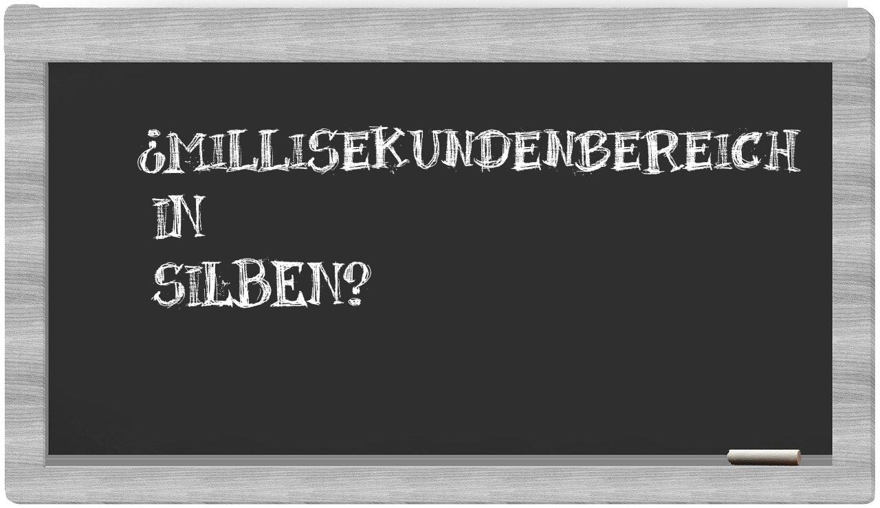 Millisekundenbereich in syllables