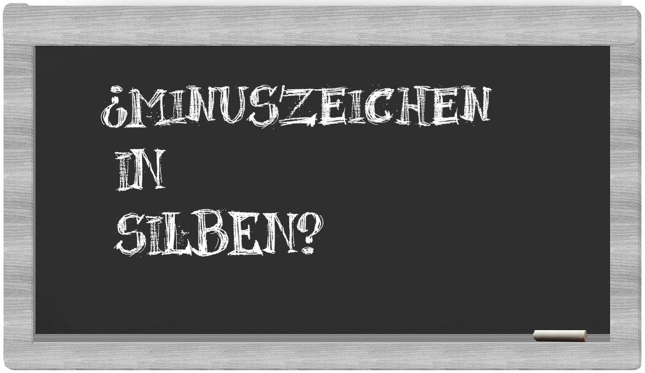 Minuszeichen in syllables