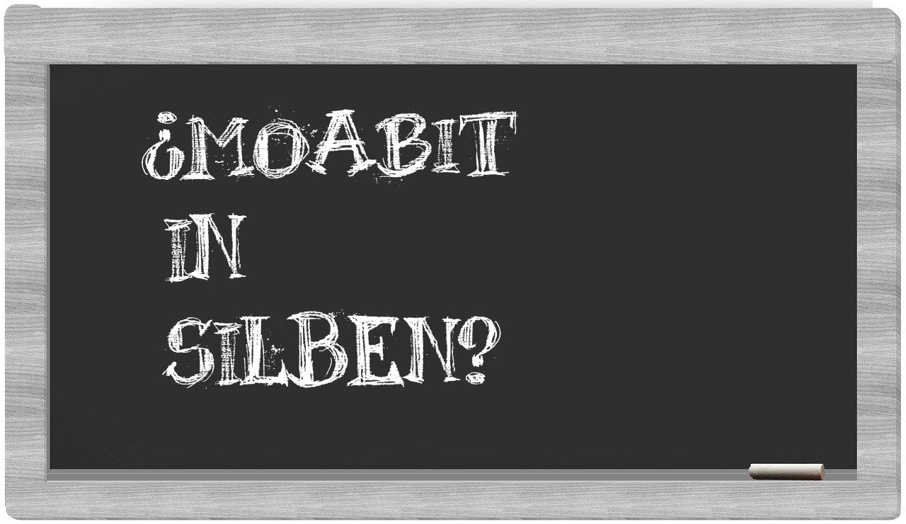Moabit in syllables