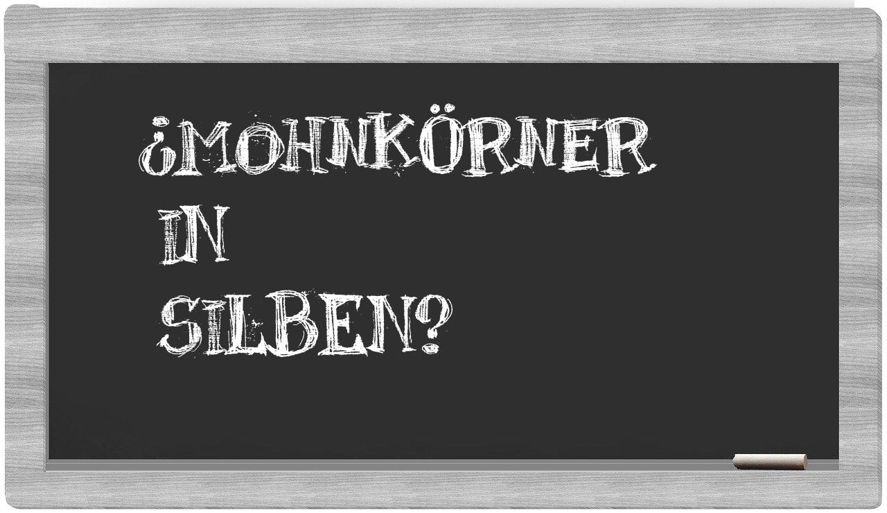 Mohnkörner in syllables