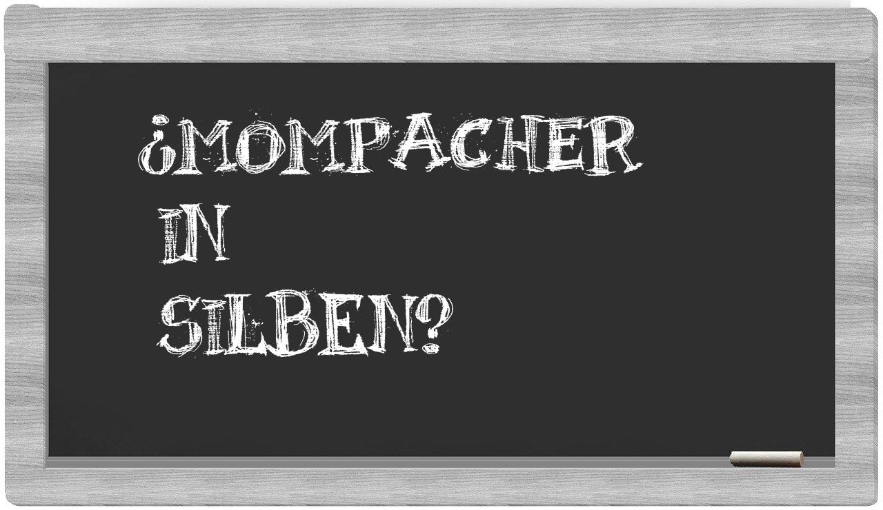 Mompacher in syllables