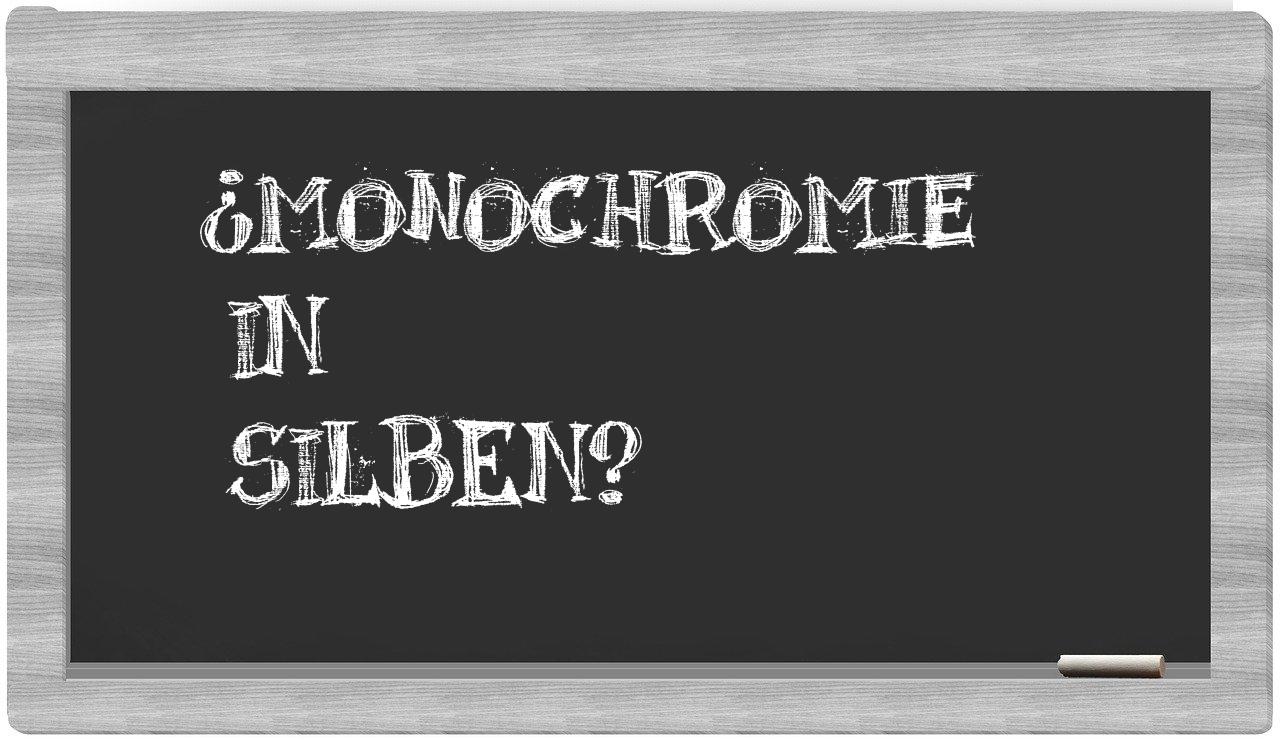 Monochromie in syllables