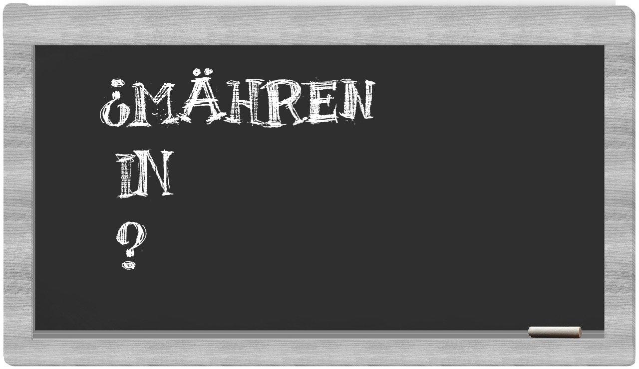 ¿Mähren en sílabas?