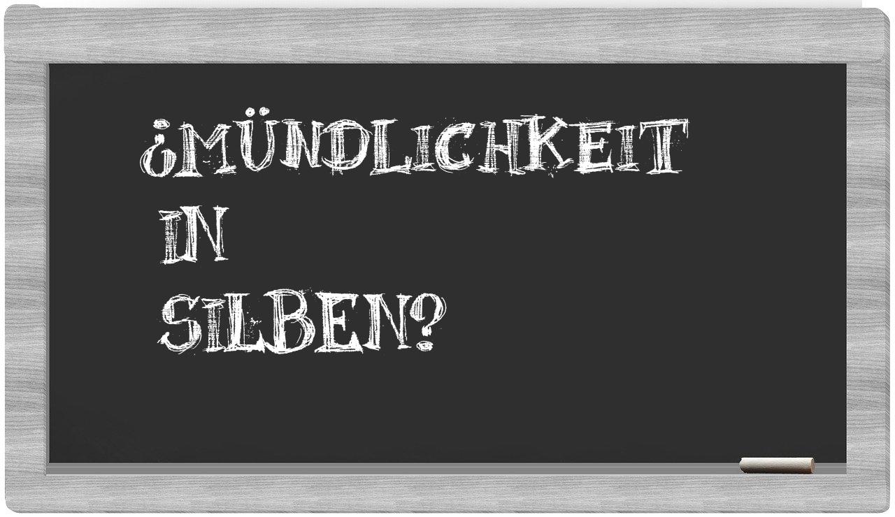 Mündlichkeit in syllables
