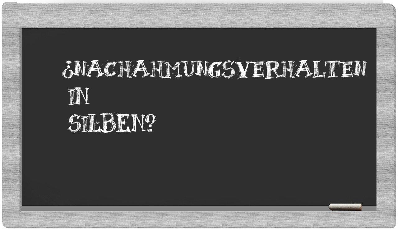 Nachahmungsverhalten in syllables