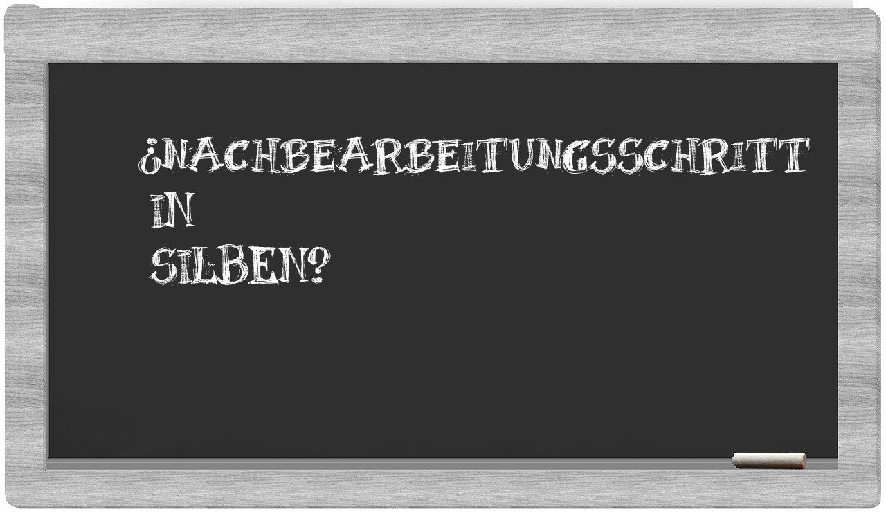 Nachbearbeitungsschritt in syllables