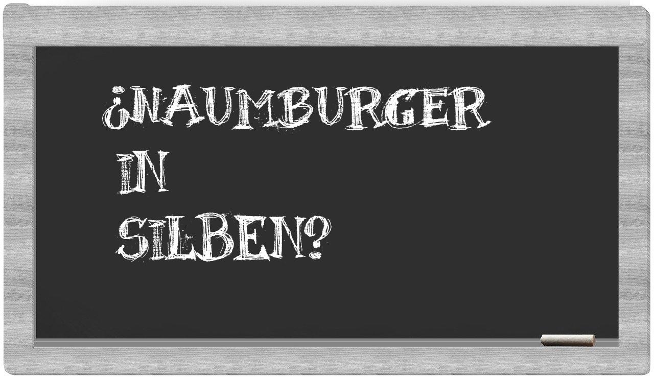 Naumburger in syllables