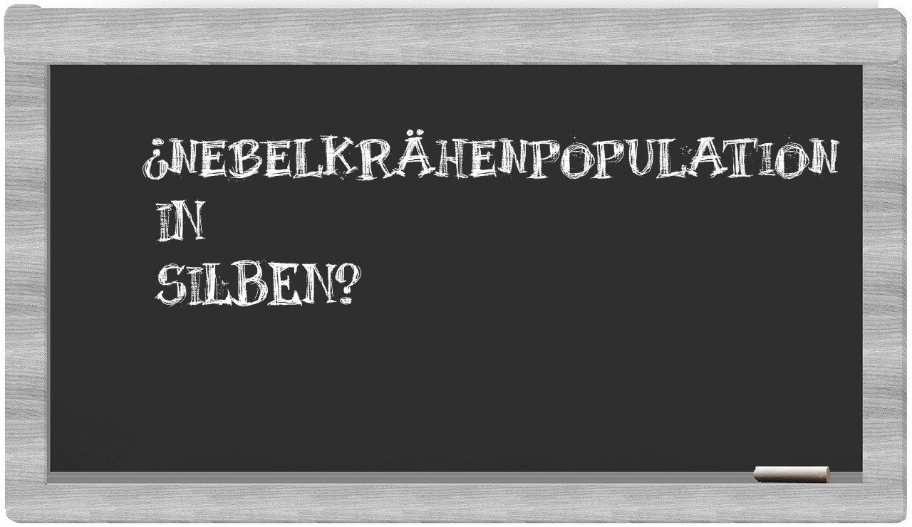 Nebelkrähenpopulation in syllables