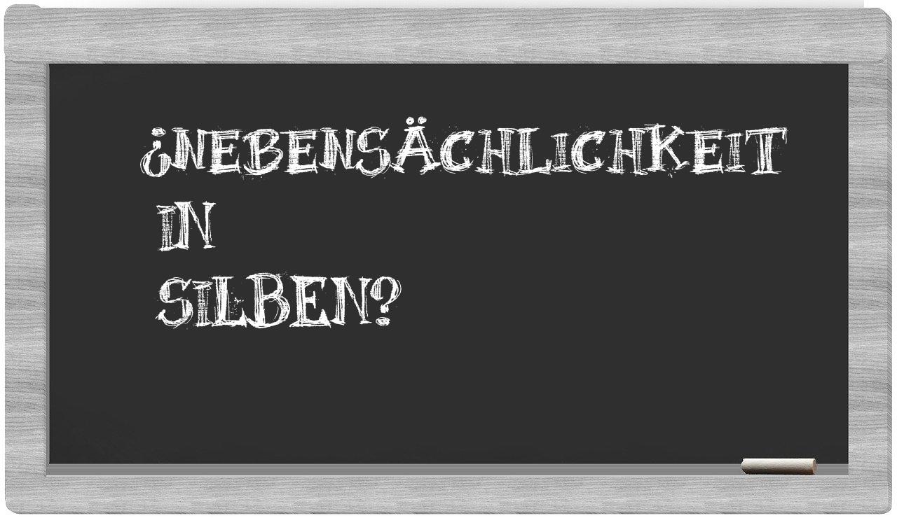 Nebensächlichkeit in syllables