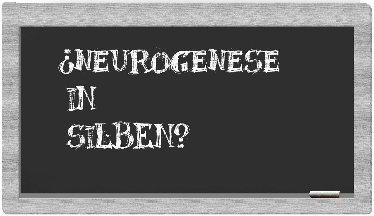 Neurogenese in syllables