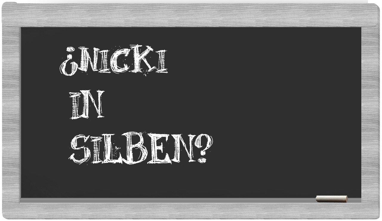 Nicki in syllables