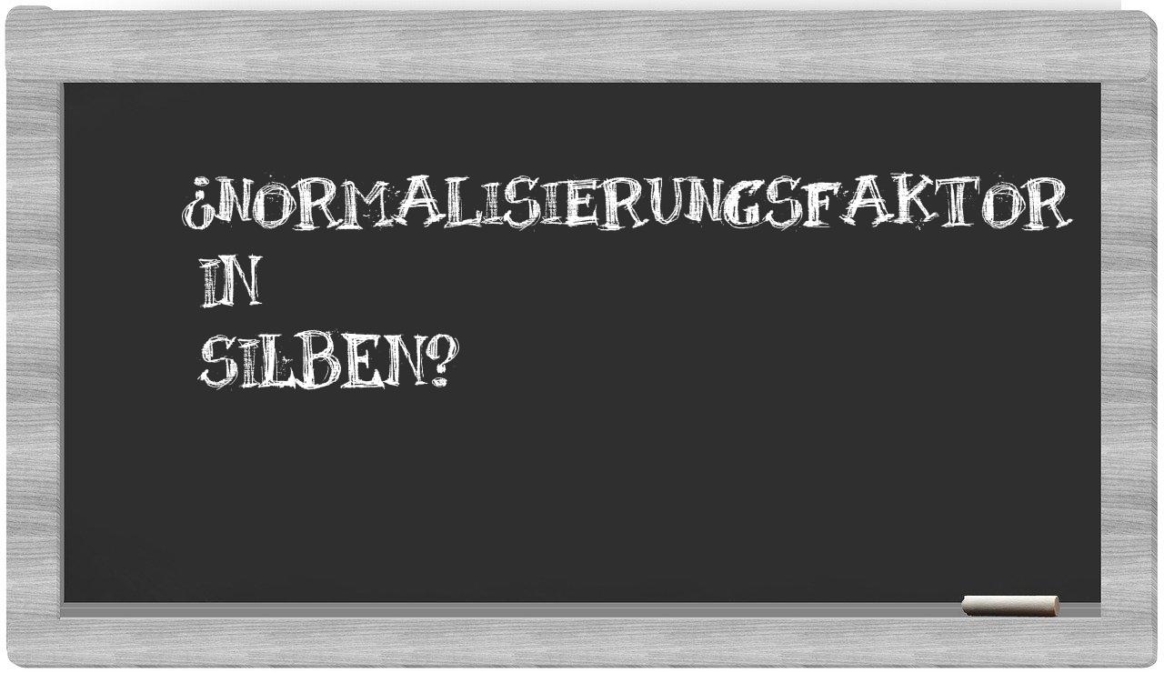 Normalisierungsfaktor in syllables