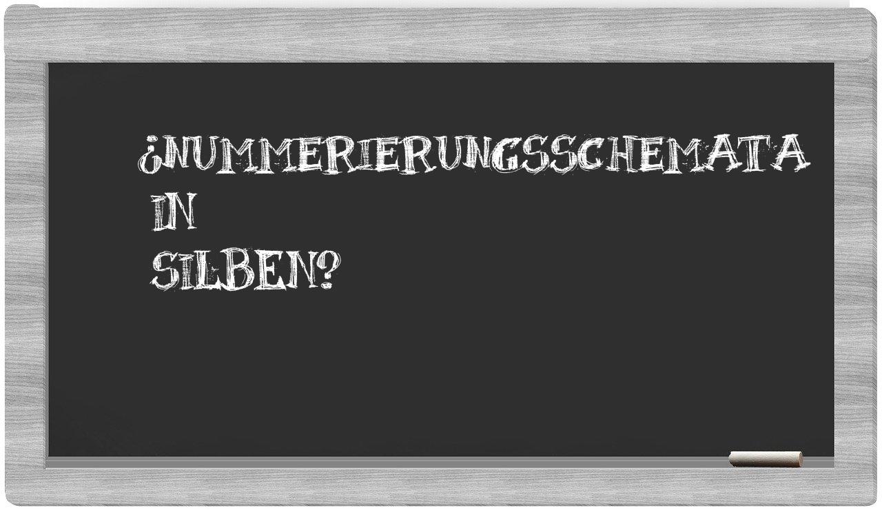 Nummerierungsschemata in syllables