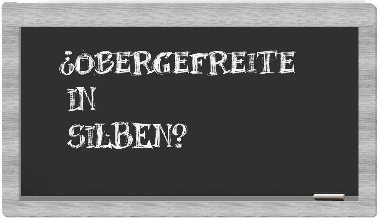 Obergefreite in syllables