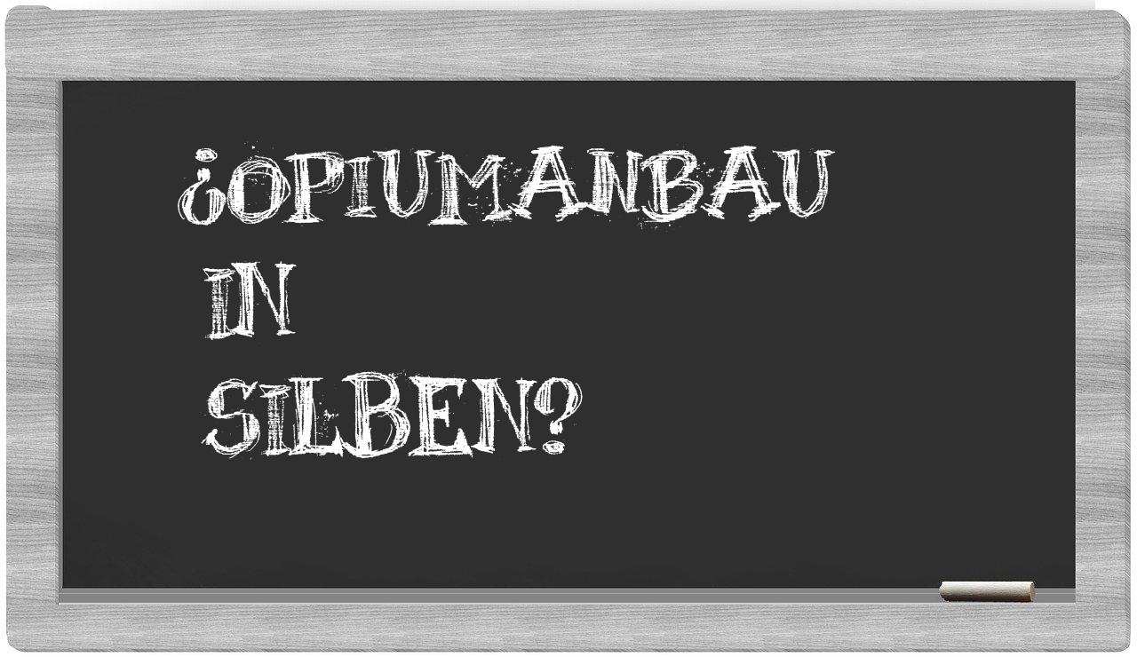 Opiumanbau in syllables