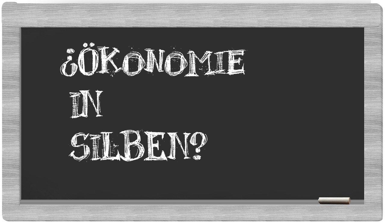 Ökonomie in syllables